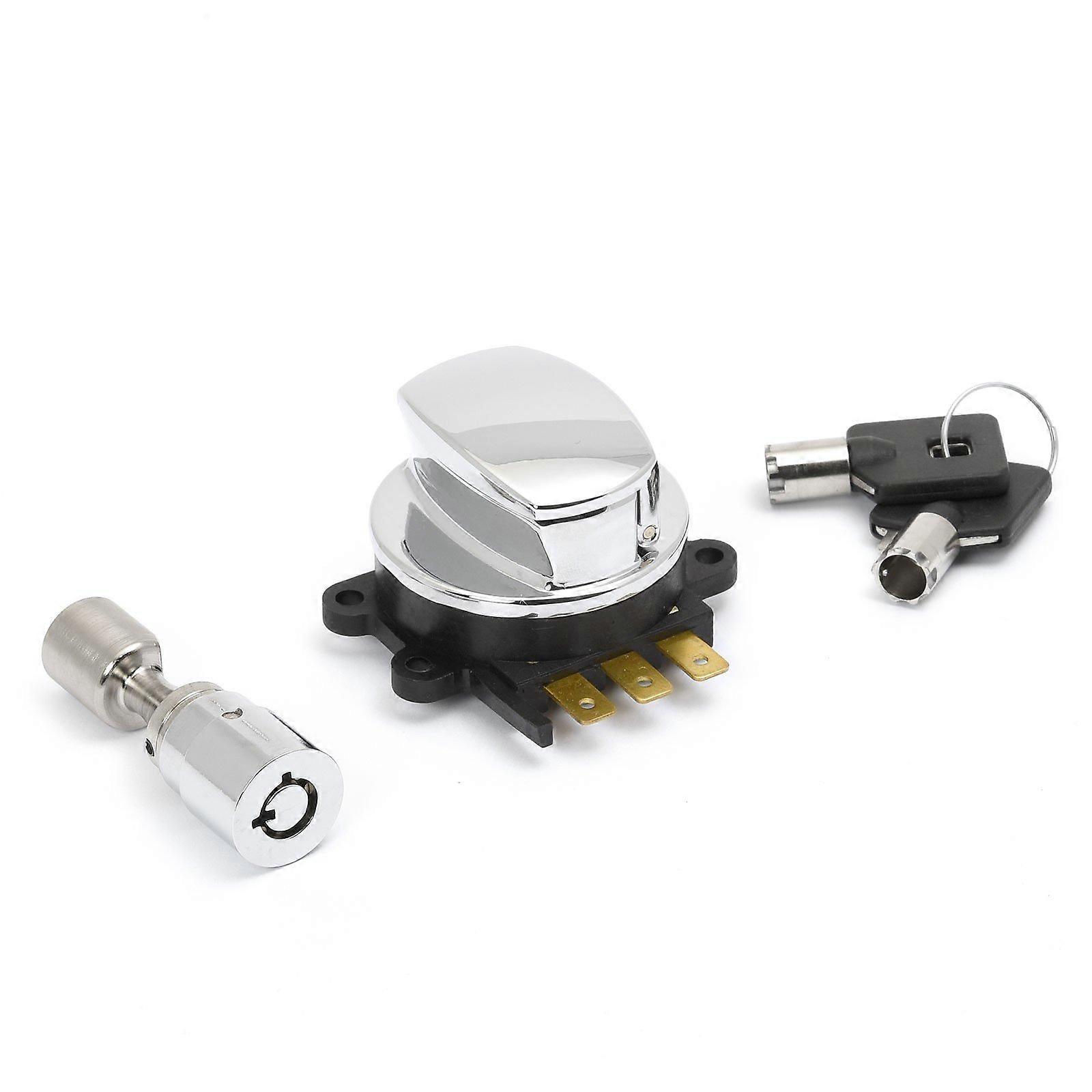 Fat Bob Ignition Switch For Harley-Davidson 1996+ With Steering Lock And Speedometer Console Chrome