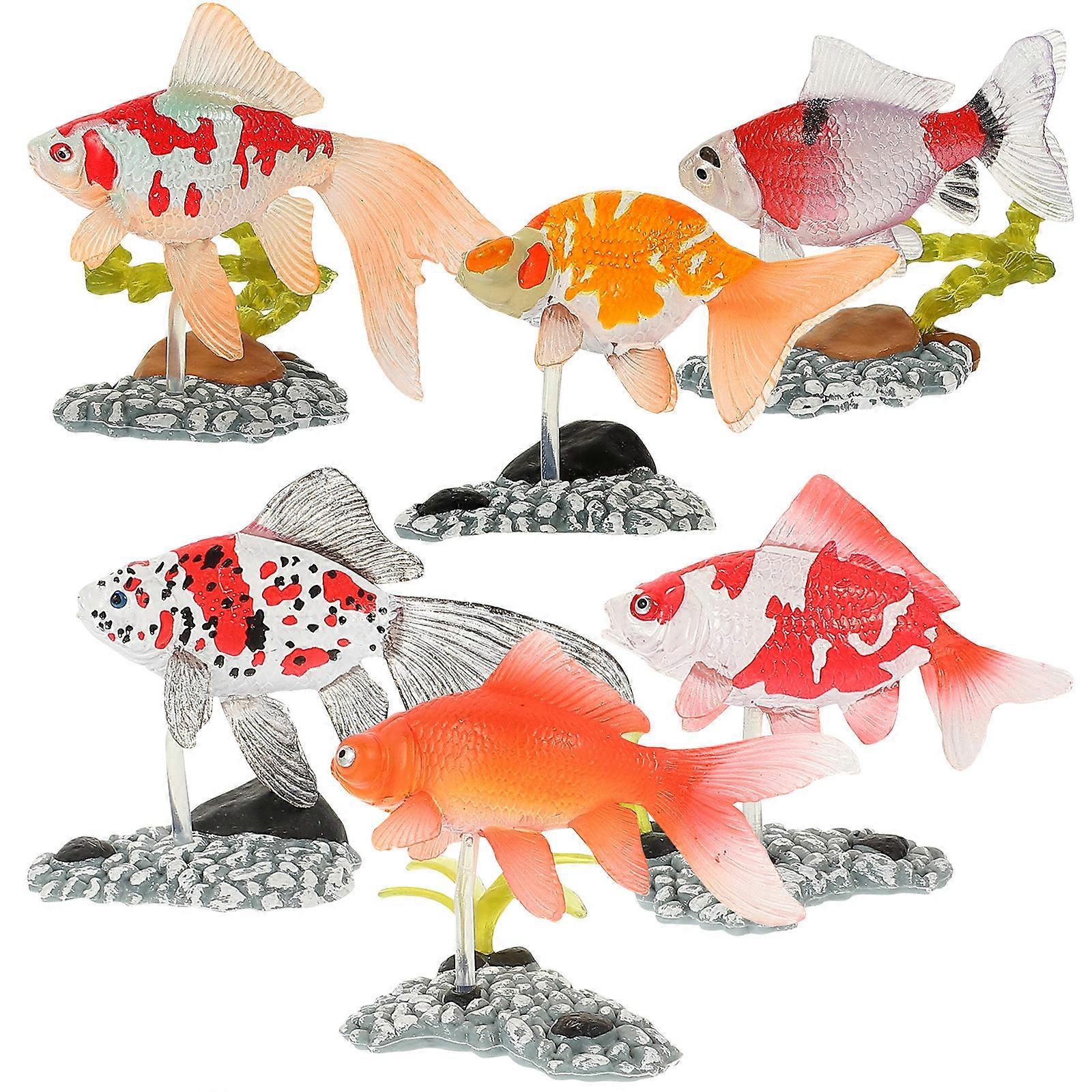 Artificial Fish Models 6Pcs Adorable Goldfish Decorations Suitable For Various Home Occasions