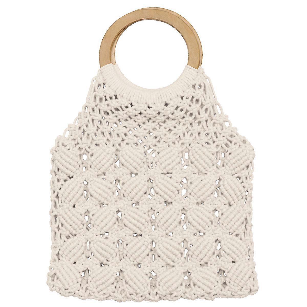 Here's a polished product description for your **Handmade Cotton Rope Weave Tote Bag**:
**Handmade Cotton Rope Weave Tote Bag – Lightweight &