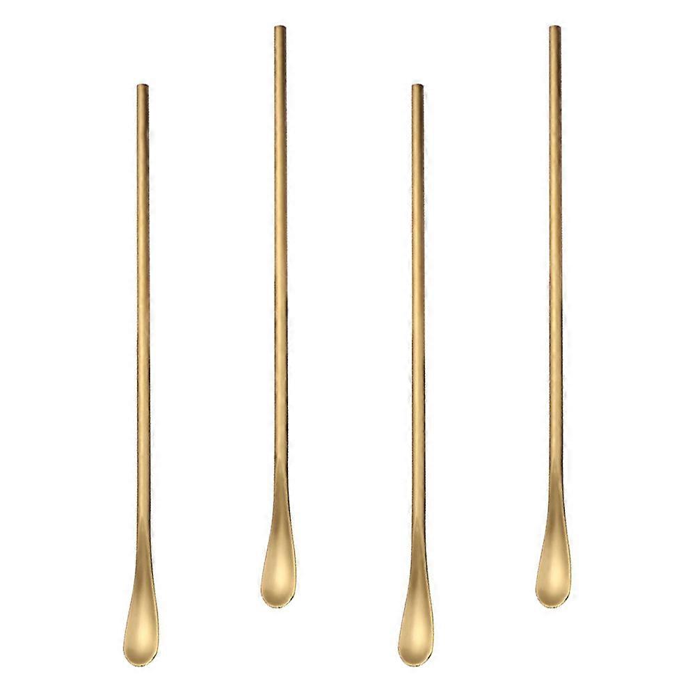 304 Stainless Steel Long Handle Spoons 4Pcs Chic Delicate Ideal For Home Users And Gift Giving