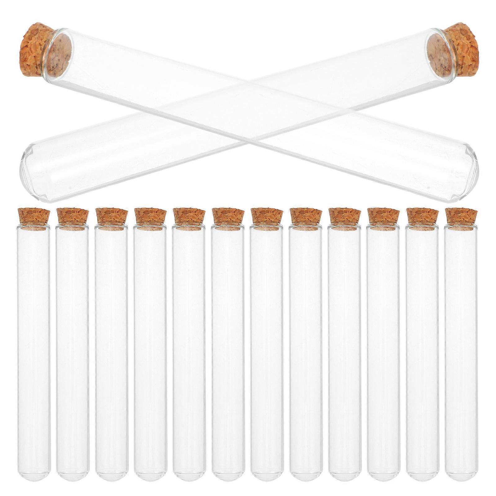 20pcs Glass Test Tubes With Cork Stopper 20ml Capacity Test Tube Vase For Lab Sample Scientific Experiment Storage And Craft