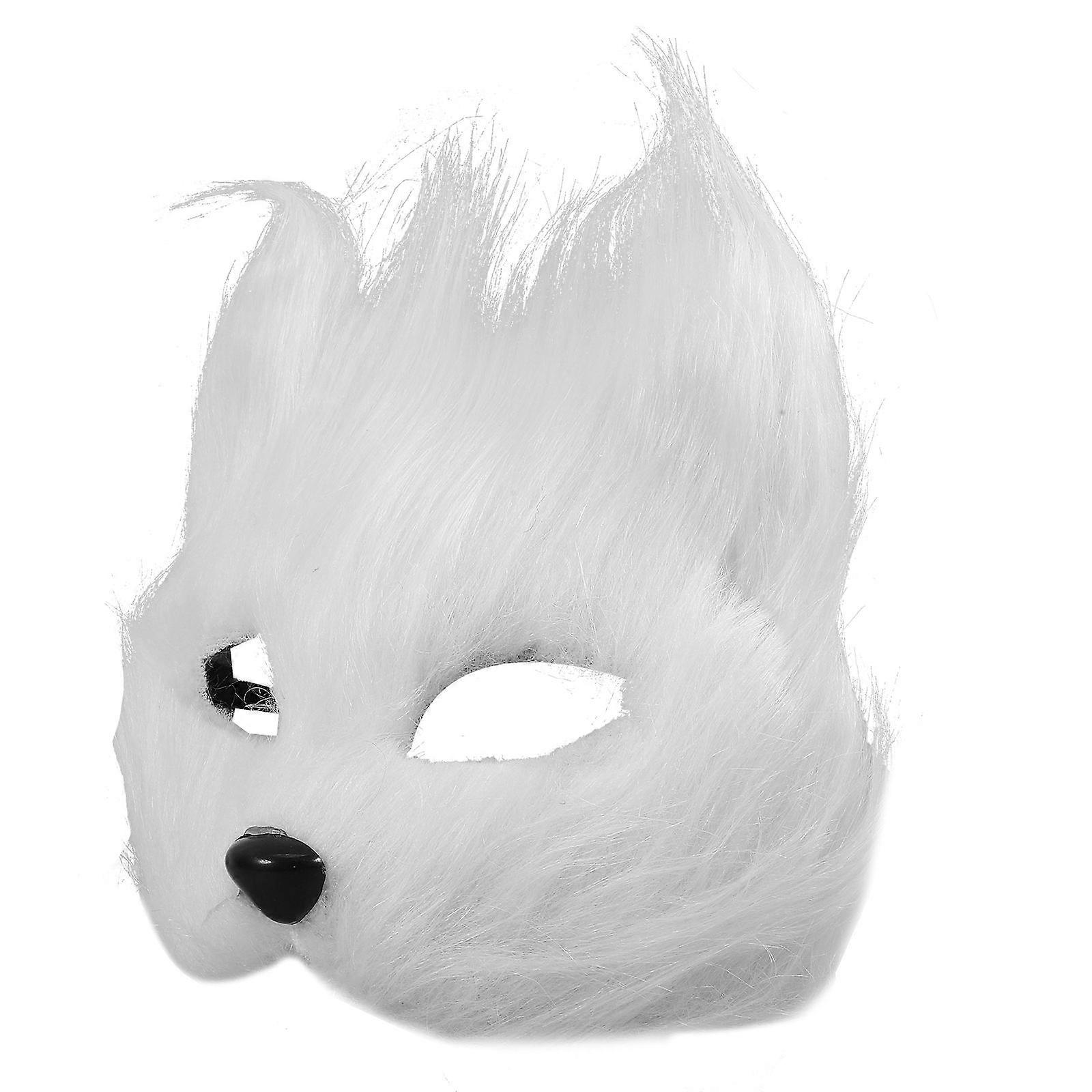 White ABS Fox Mask for Decoration Lightweight and Realistic Design Perfect for Parties 6.5 Inch