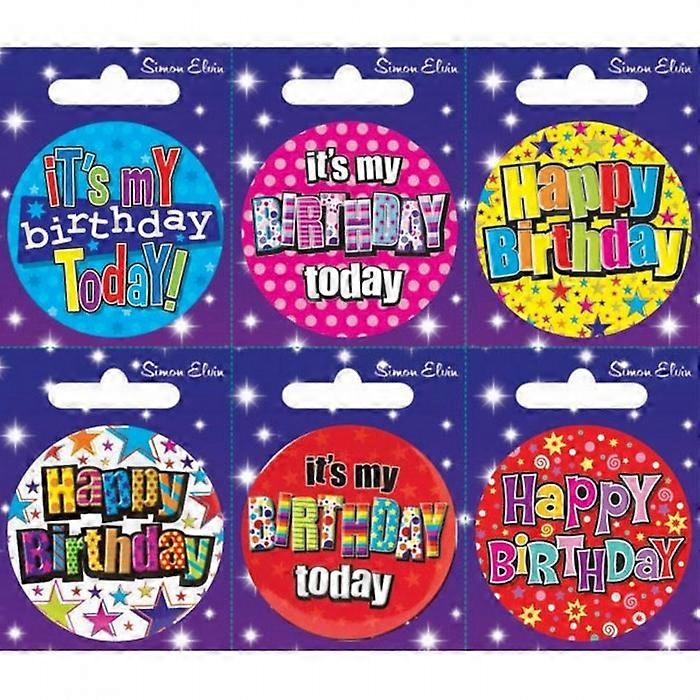 Simon Elvin Various Birthday Small Badges (Pack Of 6)