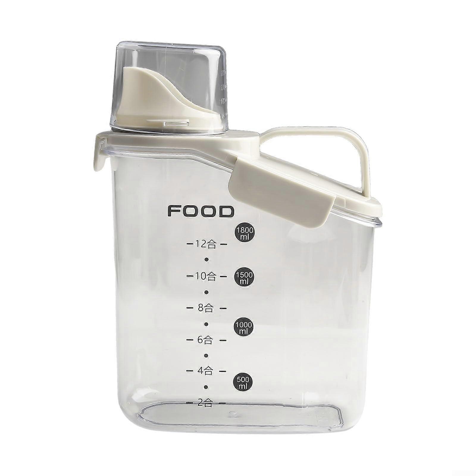 Bulk pet food container with airtight seal and carrying handle for easy transport (white)