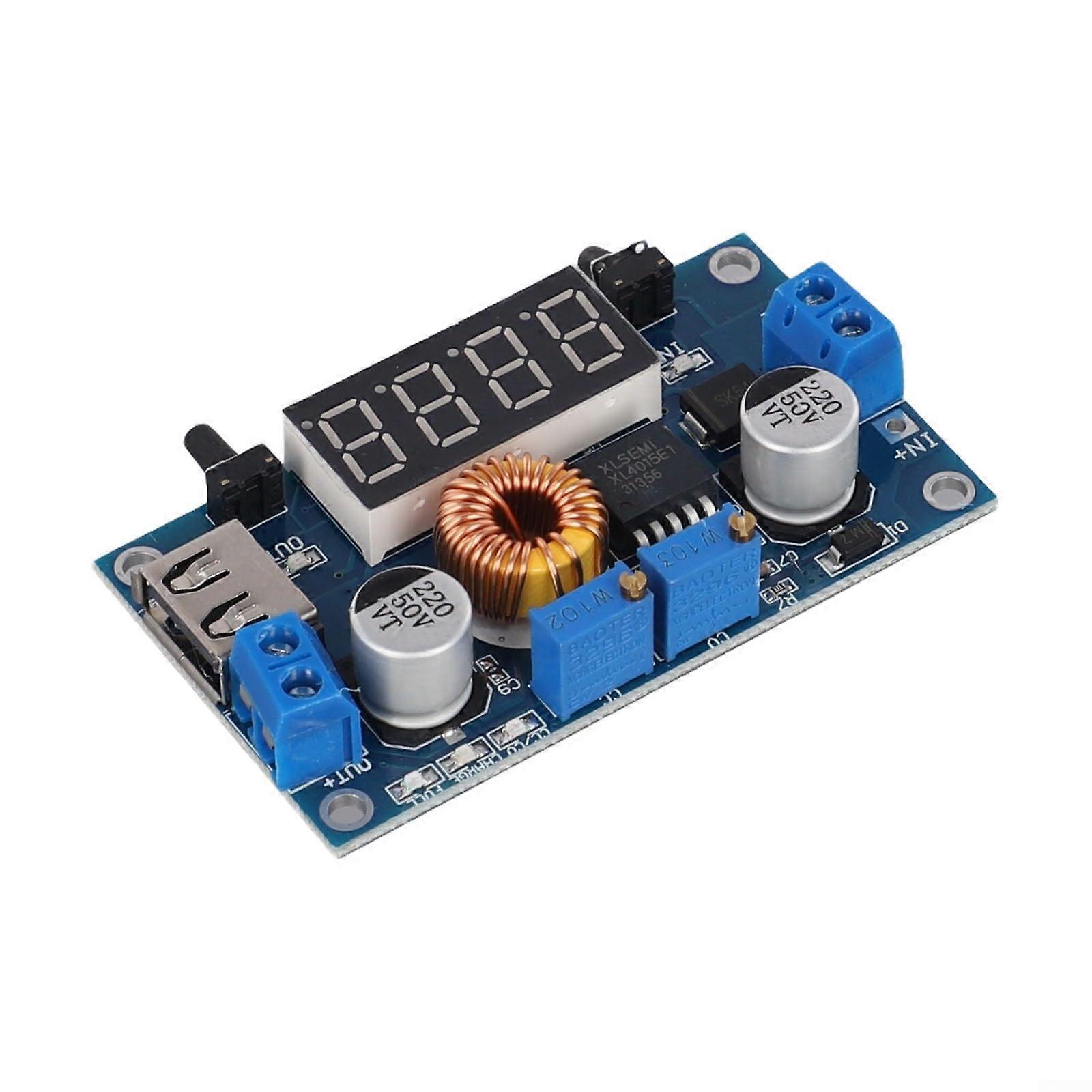 Digital DC-DC Step-Down Module 5-36V to 1.25-32V 5A Power Supply with USB Port and Voltage Current Monitor Display