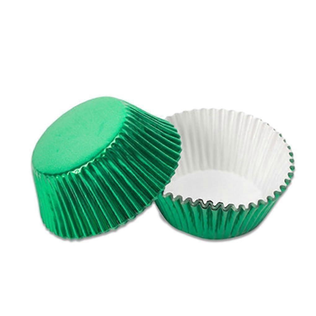 100 Pack Biodegradable Cupcake Liners for Baking and Snacks, Colorful Green Paper Cups