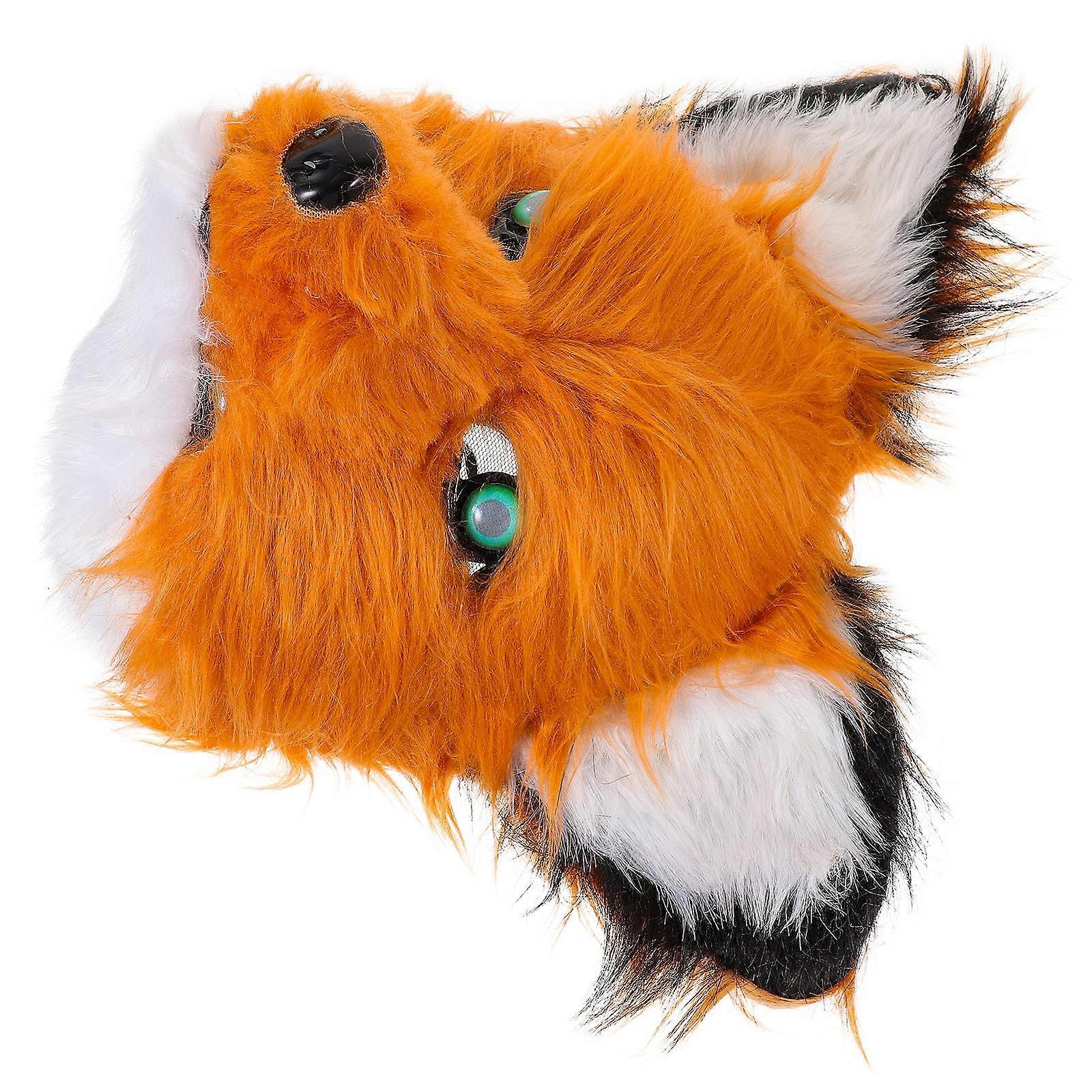 Furry Fox Half Mask for Men – Realistic Mouth Movement Halloween Costume Accessory for Masquerade, Party & Dress Up Events