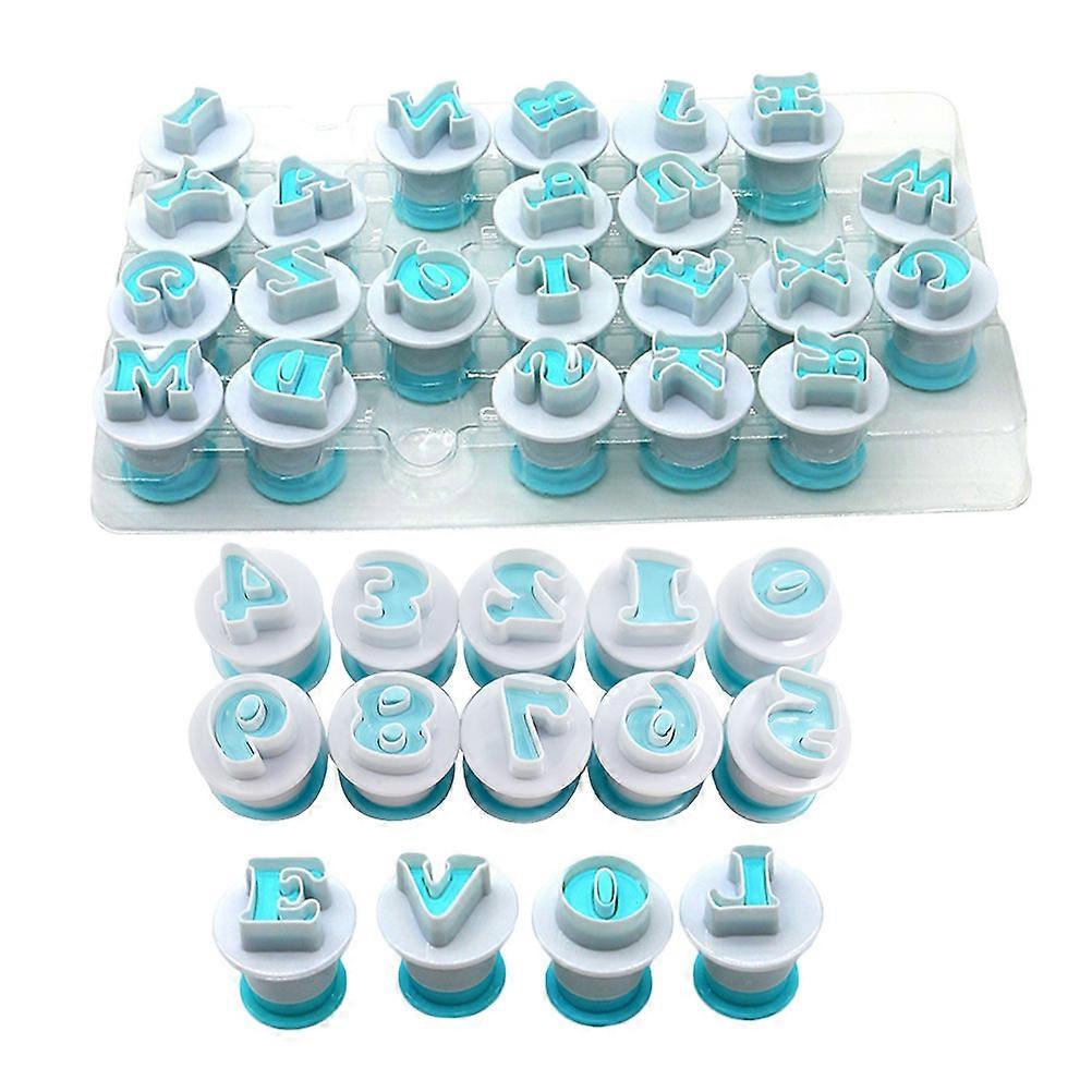 36 Pcs ABS Plunger Molds for Cake Baking DIY Utensils Fondant Decoration Tools 0-9 Numbers + 26