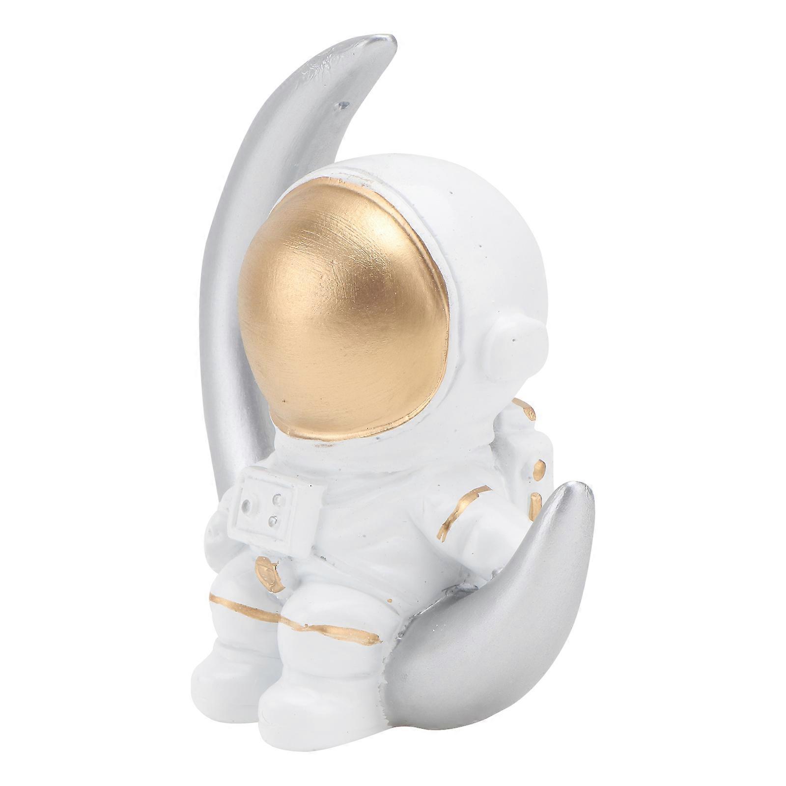 Astronaut Sculpture Decor For Kids Room Adornment 11x10.5cm Resin Ornament 1Pc