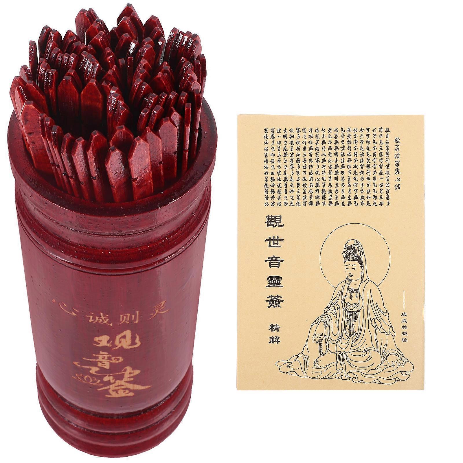 1 Set Chinese Fortune Sticks Bucket for Divination Games Sticks Cup with Book Assorted Color for