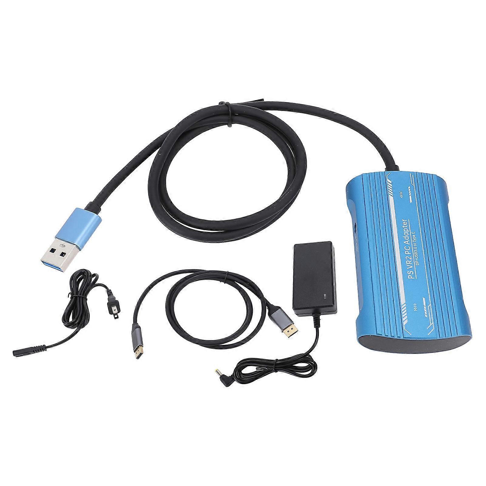 PC Adapter Accessories Kit Blue VR Headset PC Power Adapter DisplayPort Cable VR2 for SteamVR