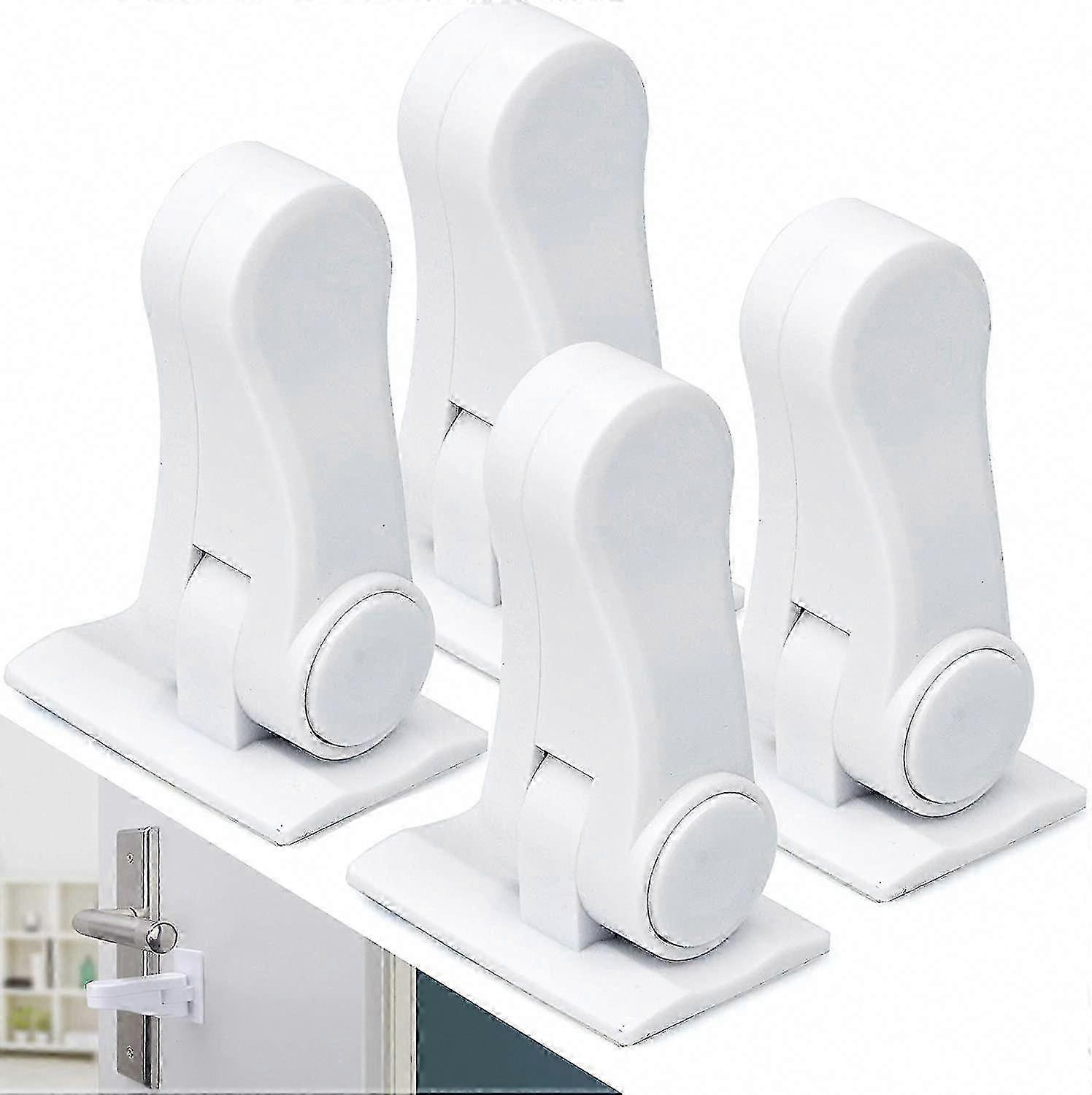 2024 4-Piece Child Safety Door Locks & Swing Handle Window Latches with Glue for Baby Proofing