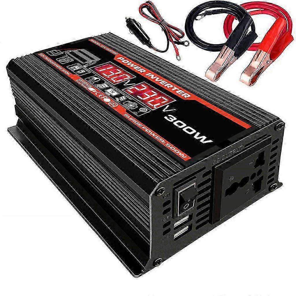 LED-Display-Wechselrichter Dc 12 V bis Wechselstrom 220 V 300 W Wechselrichter für Solarfahrzeuge USB