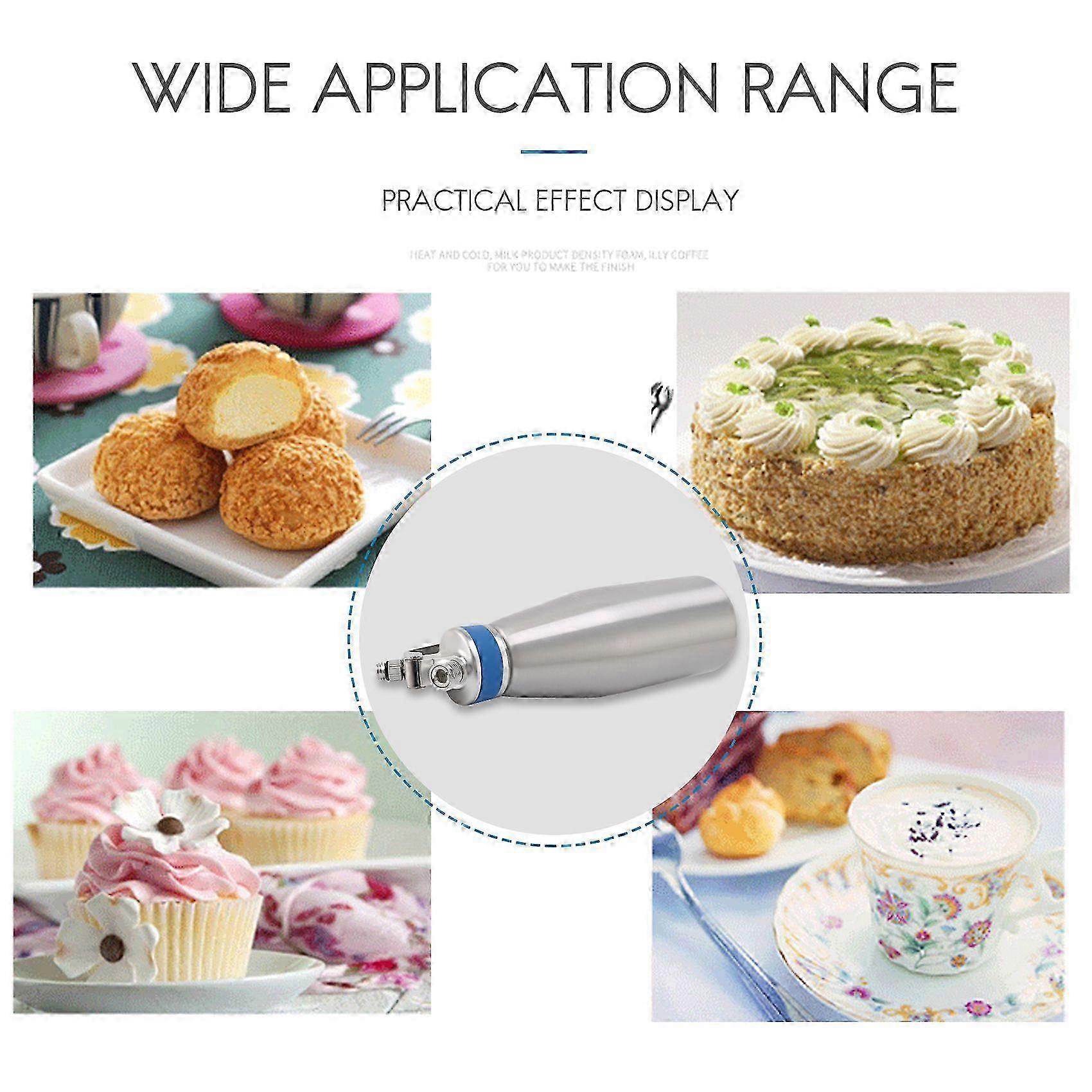 Whipped Cream Dispenser with 3 Stainless Steel Nozzles, Cream Foaming Agent 1000Ml Handheld Whipping Cream Maker