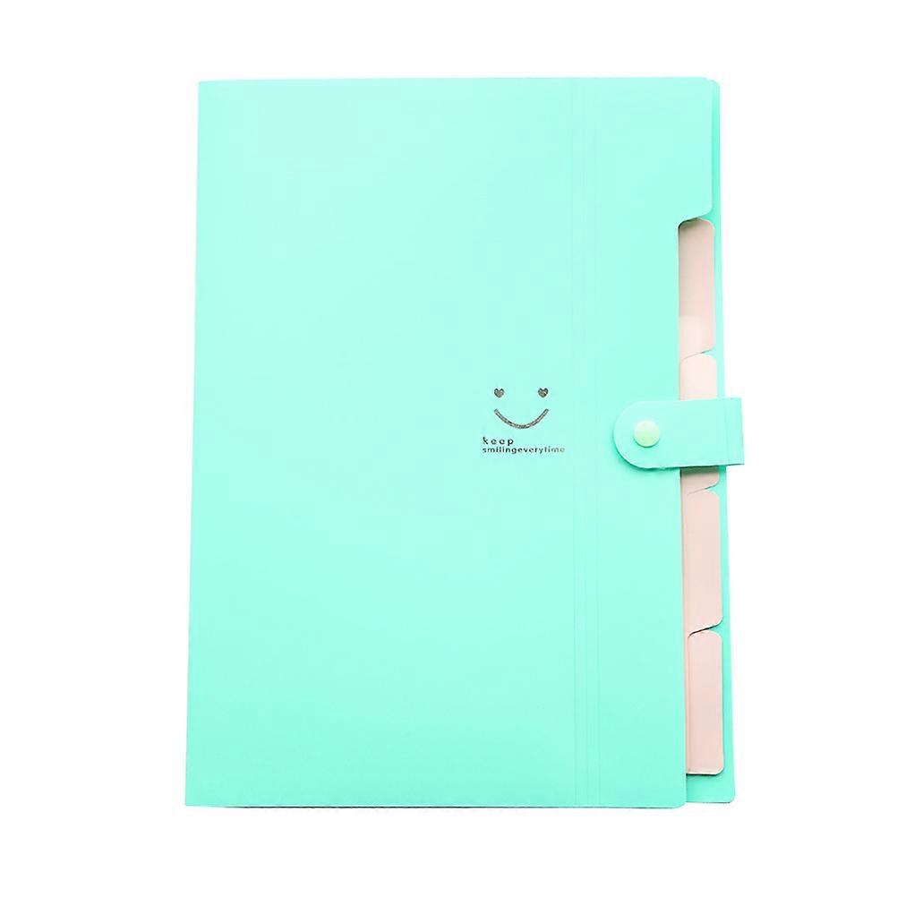 Light Green Plastic Expanding File Folder with Snap Closure for Document Organization A4 Size
