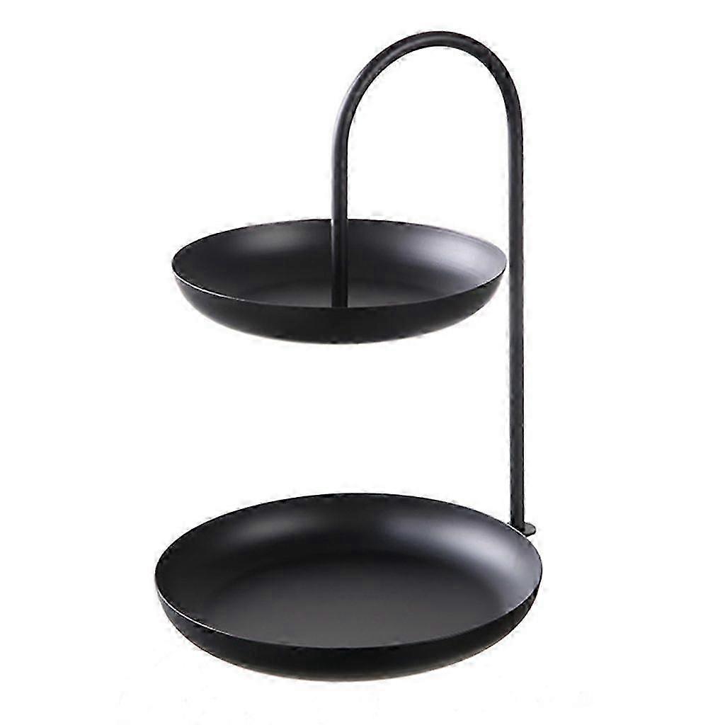 Metal Wire Fruit Basket Double Layer Countertops Stand Small Candy Holder