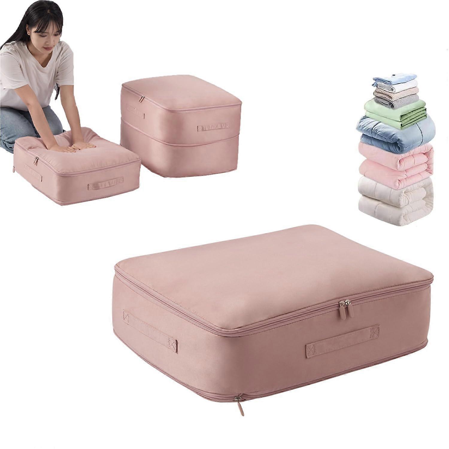 Ultra Space Saving Compression Organizer with Zipper, Heavy Duty Moving Bag L Rose
