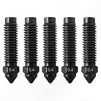5er-Pack Hochgeschwindigkeitsdüse aus gehärtetem Stahl 0,4 mm für Kohlefaser-3D-Druckerzubehör