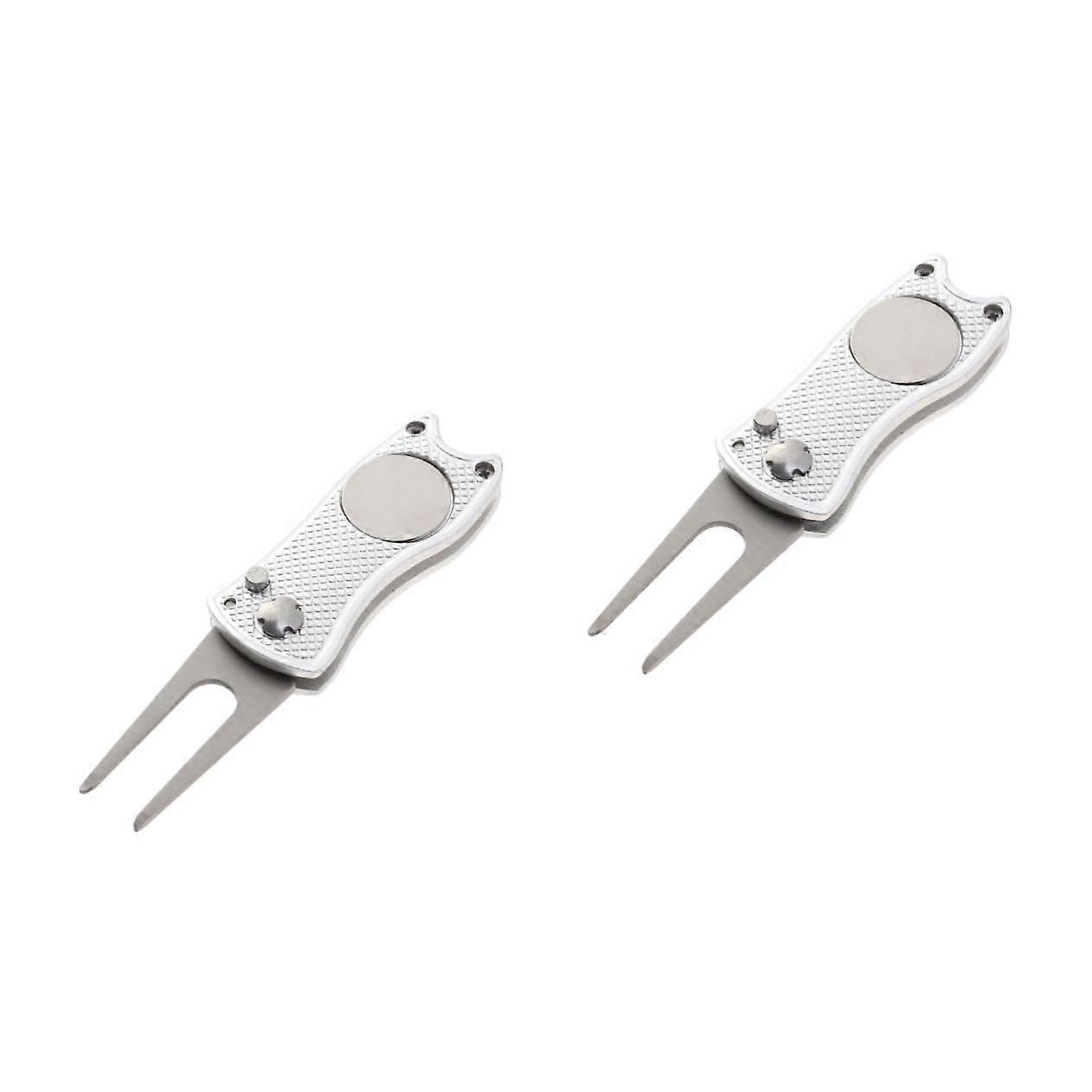 Divot Re Tool Divot Repair Tool Golf Ball Markers Blue And Silver Set Of 2 Medium Size
