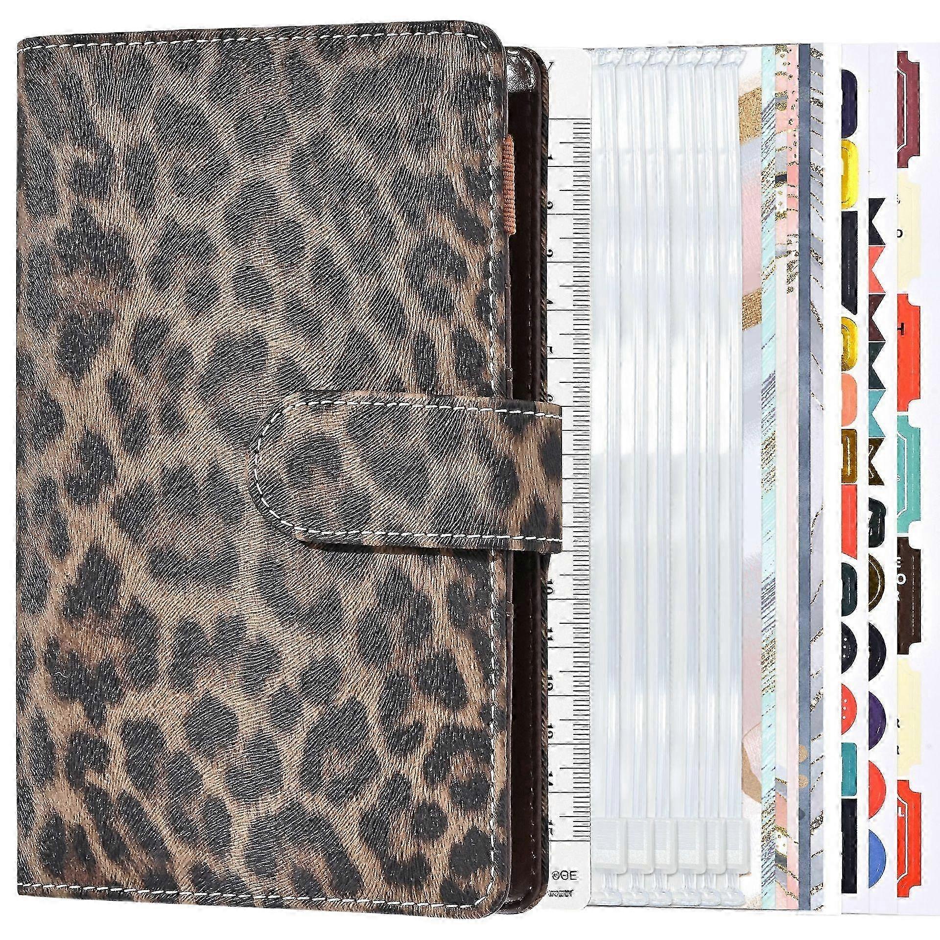 Creative Leopard Print Notebook A6 Planner Binder 6 Hole Cash Budget Journal