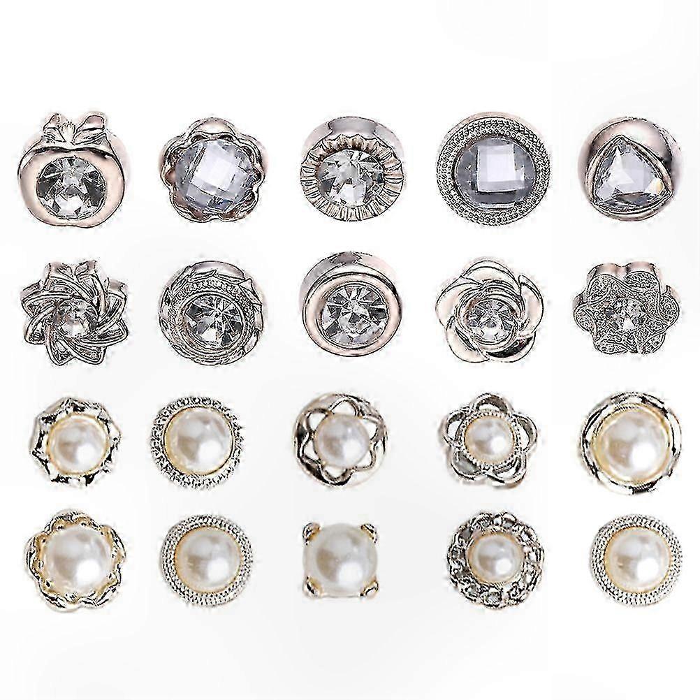 20 Pcs Artificial Pearl Lapel Pin Delicate Corsage Small Pin Buckle
