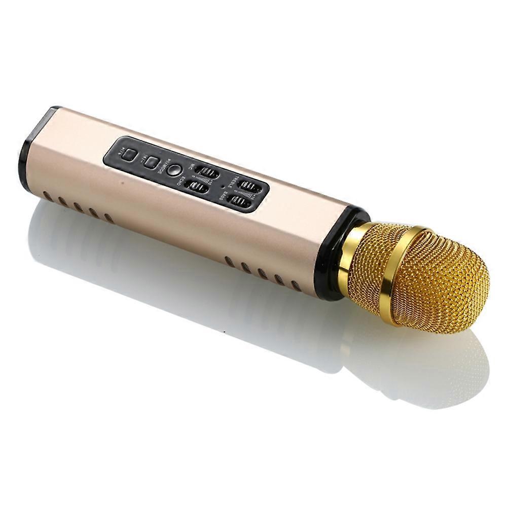 K6 2 in 1 Drahtloses Mikrofon Bluetooth-kompatibler Lautsprecher mit LED-Licht HiFi-Sound-Reverb-Effekt