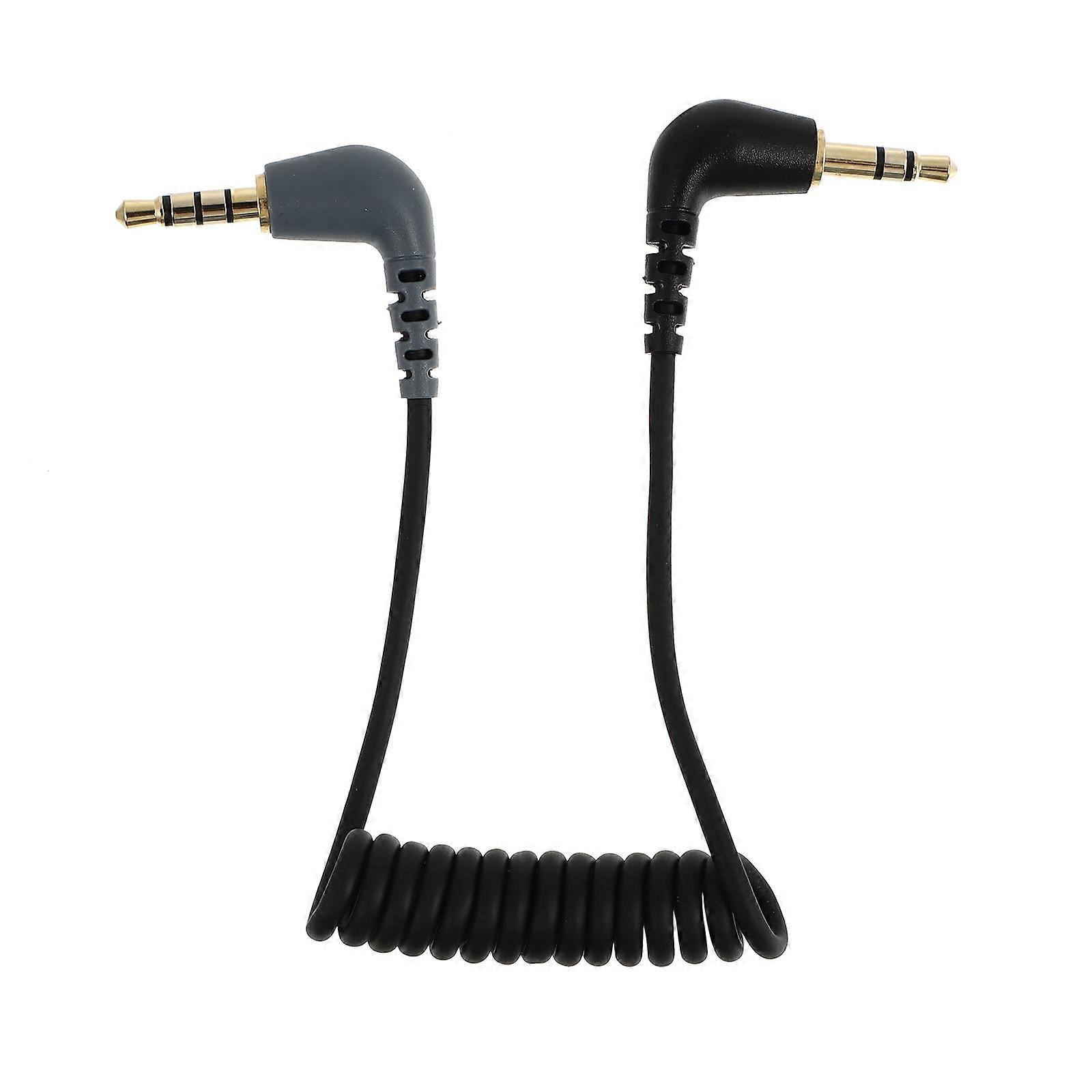Microphone TRS to TRRS Adapter Cable, Coiled Audio Cable for Smartphones, Oxidant Plated Connectors, High Shielding, Enhanced Durability for Clear