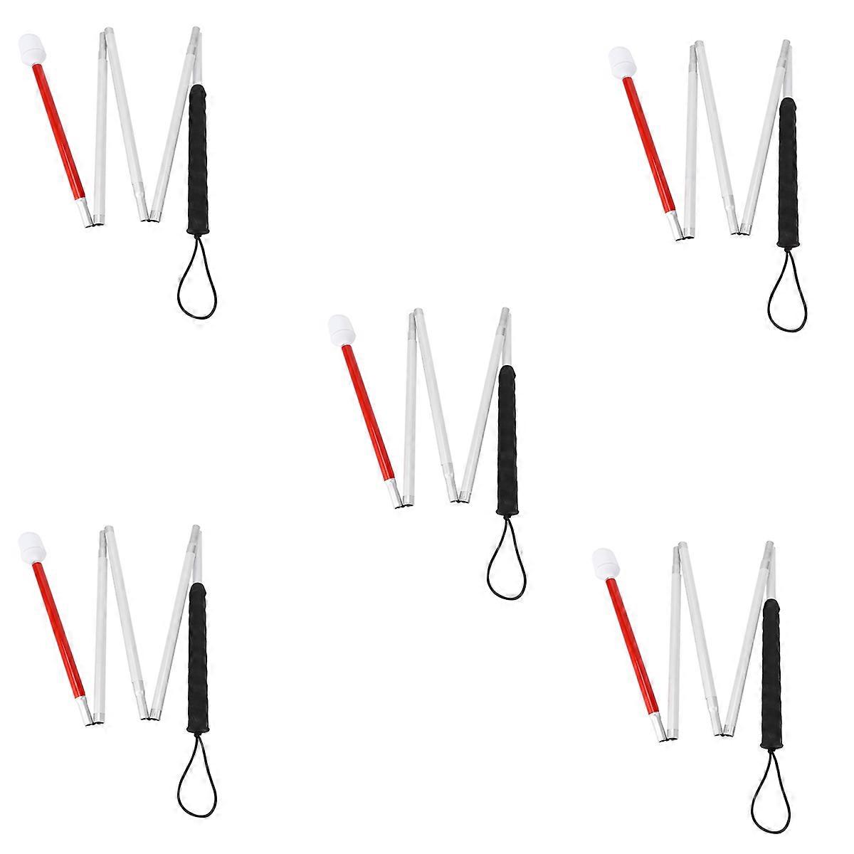 5X Aluminum Folding Cane 4-Sec Folding Cane with Rolling Tip for Blind Walking Stick