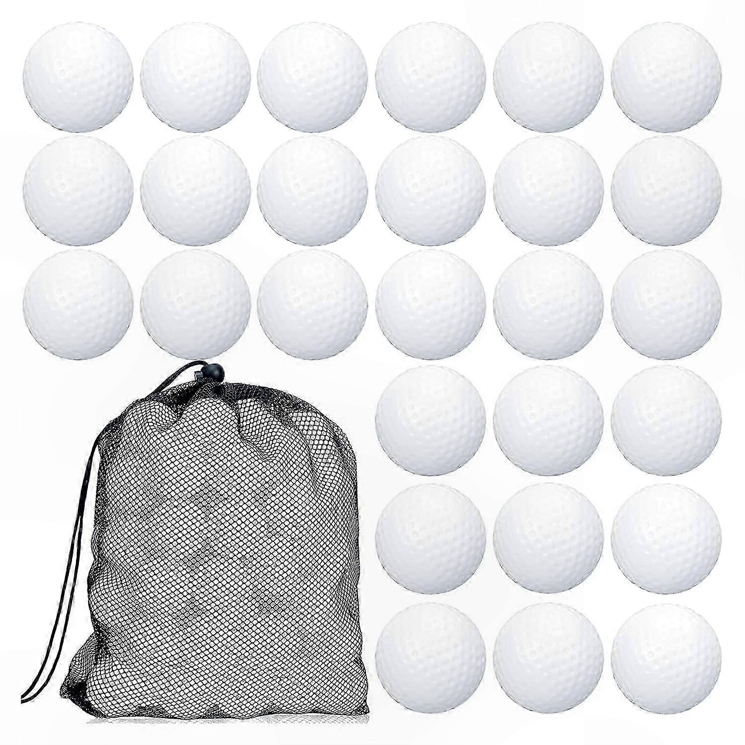 100 Hollow Golf Practice Balls with Mesh Storage Bag for Training