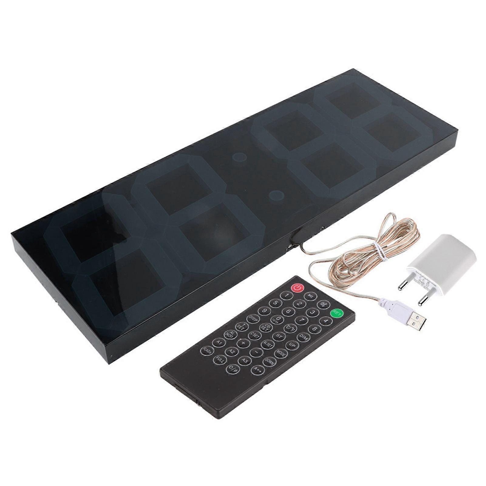 Household Wall Clock Electronic LED Digital Mirror Clock  with Remote Control