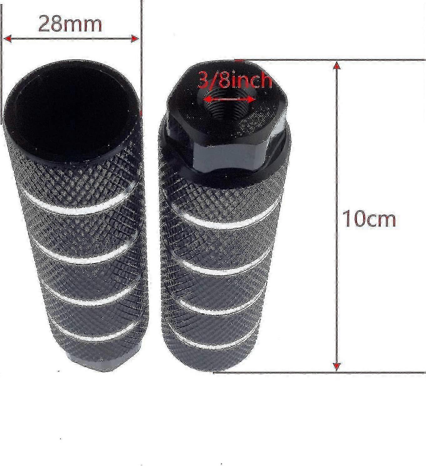 2 ζεύγη ποδήλατο κράματος αλουμινίου pegs πίσω μανταλάκια ακροβατικών ταιριάζουν 3/8 ιντσών άξονες, μαύρο