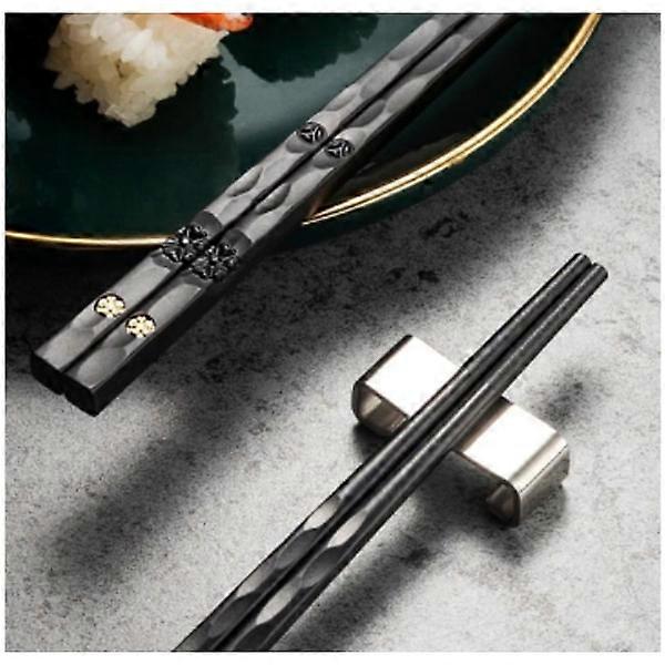 10 Pairs Alloy Chopsticks for Home - Black