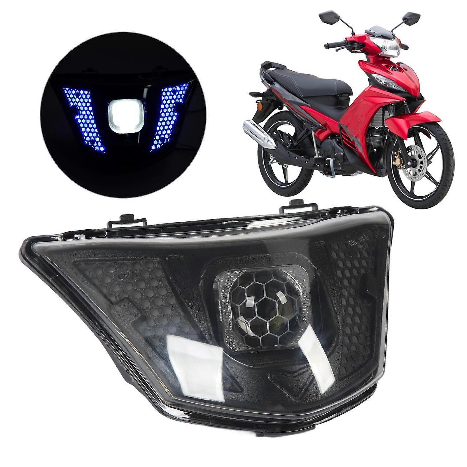 DC12V 38W Motorcycle Headlight LED Front Lamp Transparent Lens Blue
