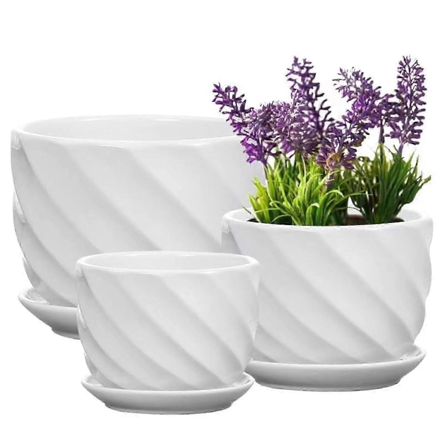3-Piece Ceramic Plant Pot Set