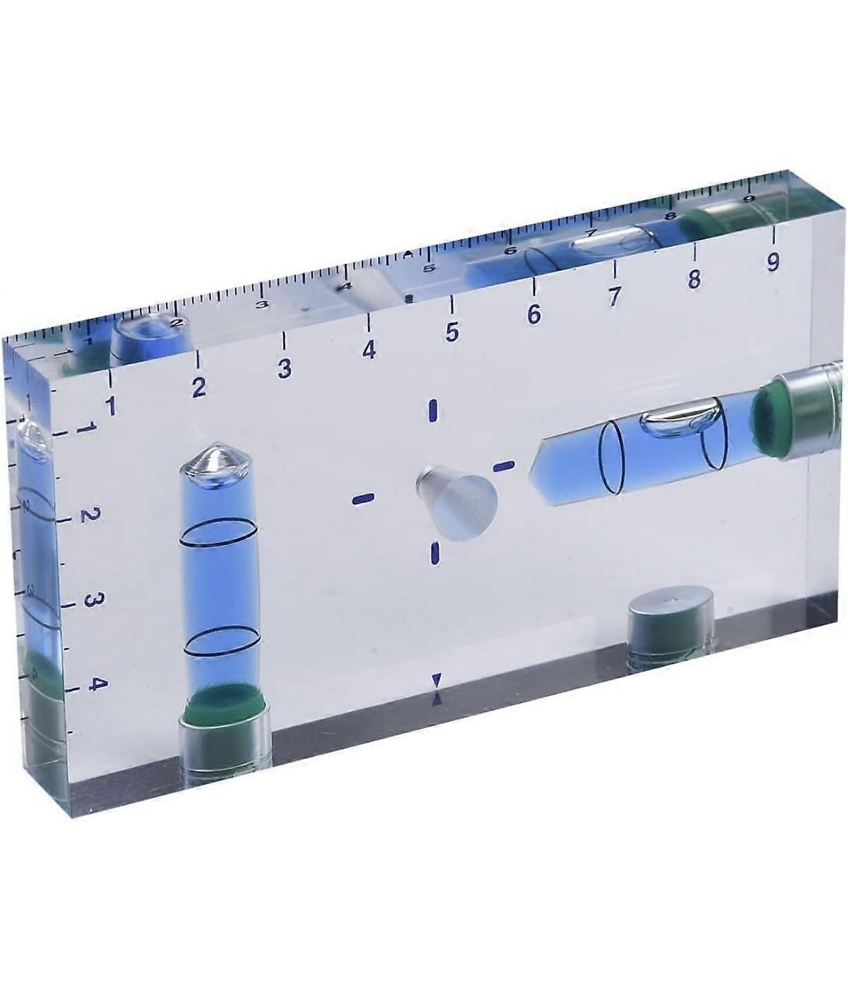 TBubble Level Transparent Spirit Level Ruler With Magnetic Base 95x51x13mm Blue 1 Piece