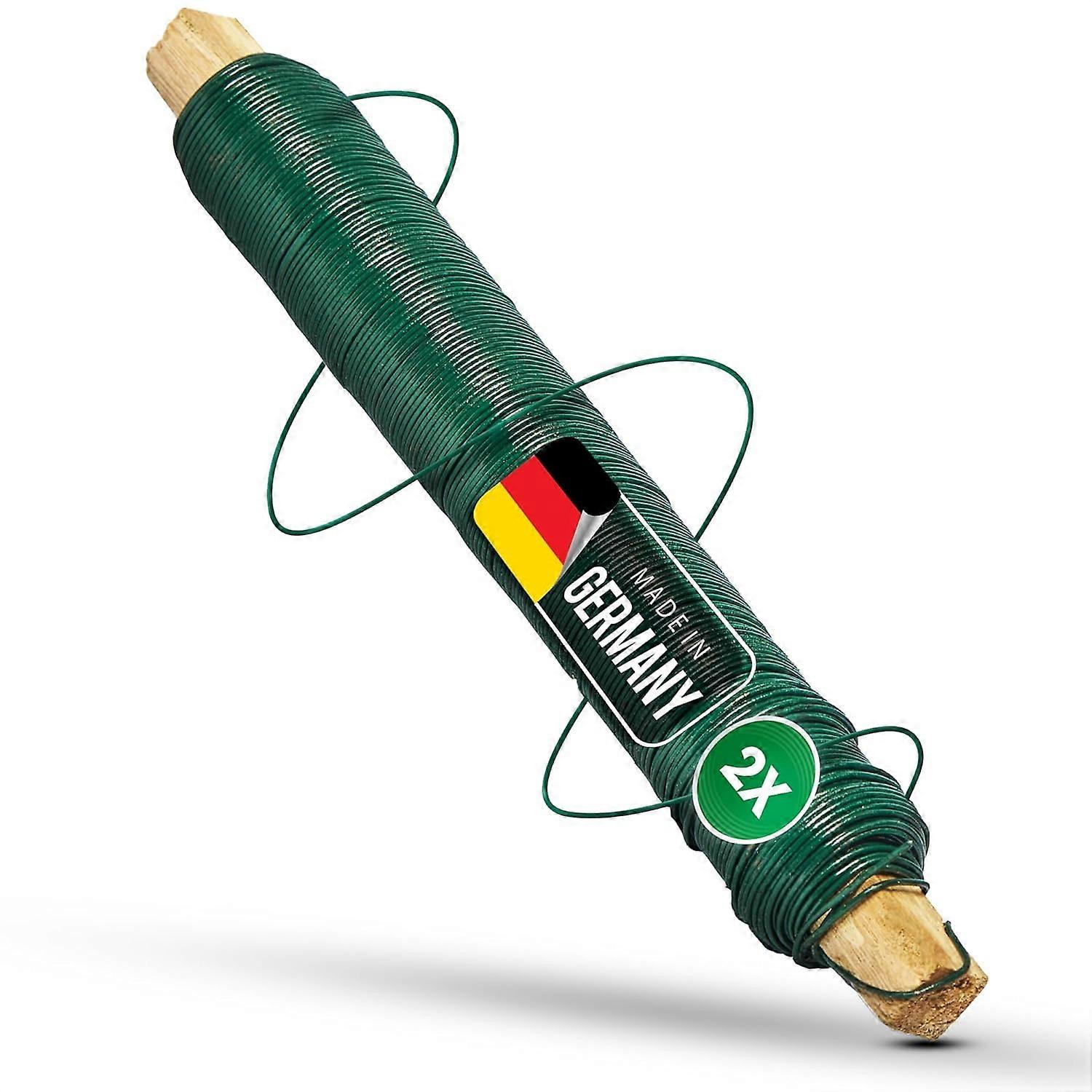 2x Wickeldraht I grün I 0,65 mm I Drahtrolle I Basteldraht Metalldraht Blumenbindedraht Bindedraht Biegedraht Pflanzendraht rostfrei Dekoband