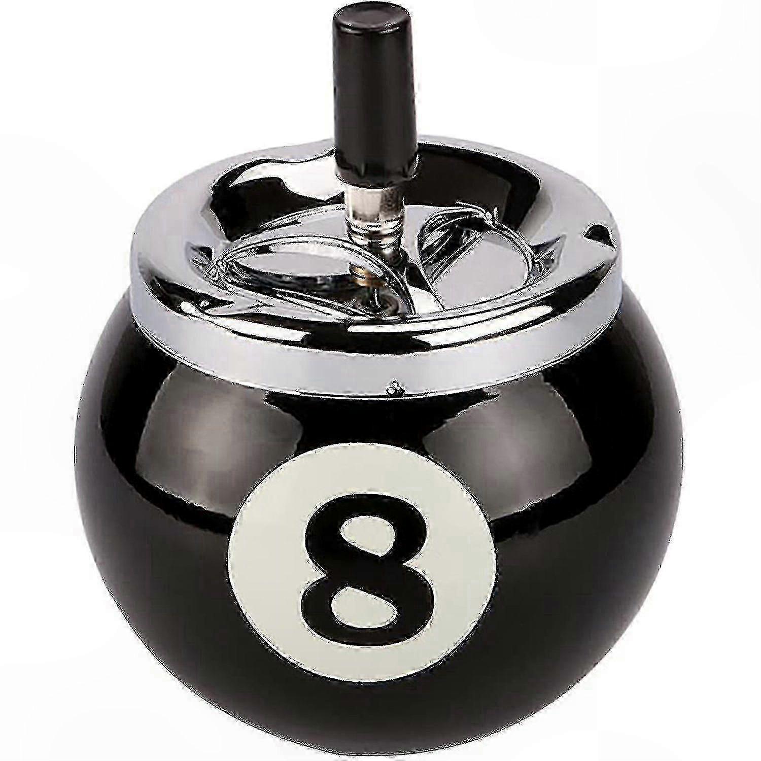 Cendrier noir avec boule de billard numéro 8 pour une utilisation intérieure et extérieure