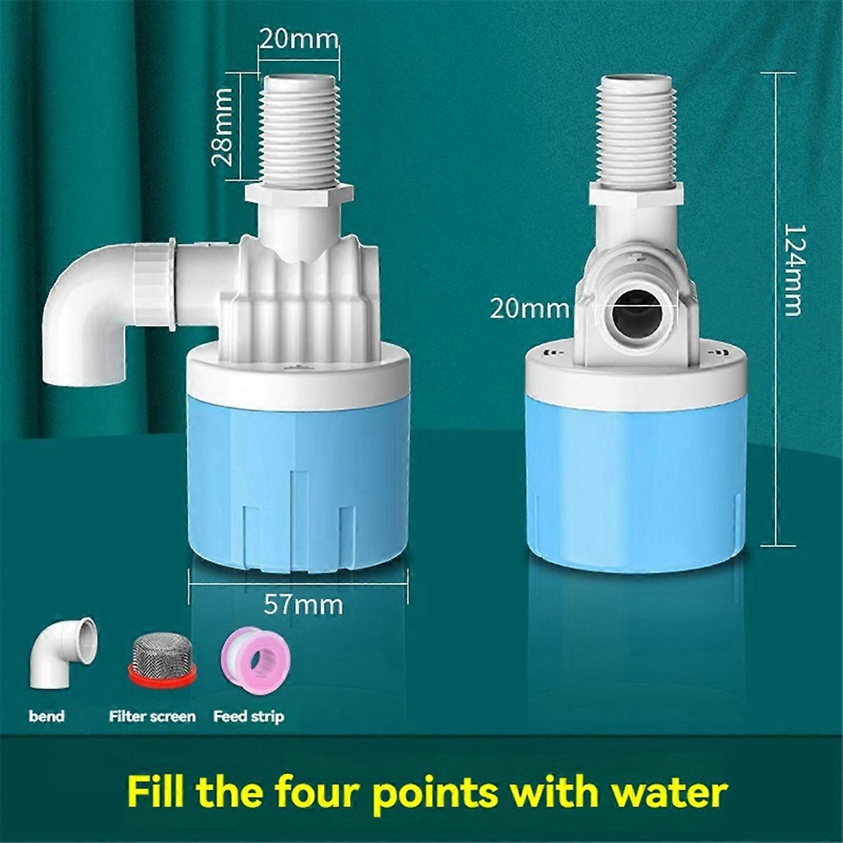 2pcs Automatic Float Valve Water Level Control Switch Horizontal Inflow Installed Inside Tower Tank Upper Water Inlet