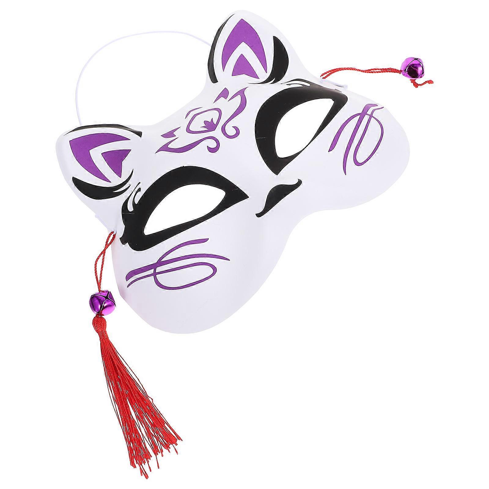 Half Face Fox Mask Cosplay for Halloween Party Japanese Style Prop