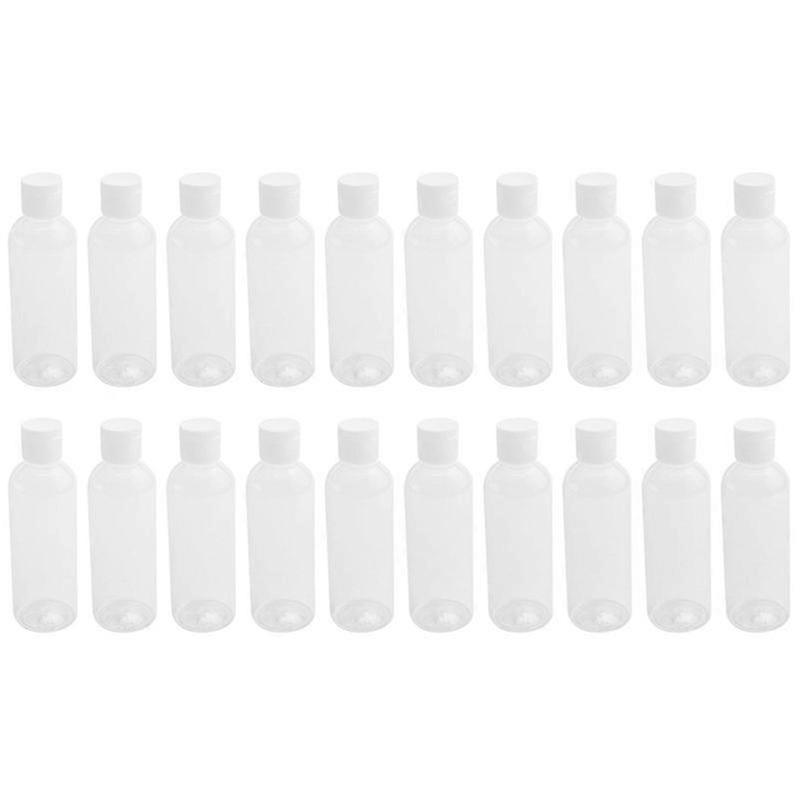 20個100mlプラスチックシャンプーボトル化粧品ローション用トラベルコンテナ用プラスチックボトルクリアホワイトSZRH A-S