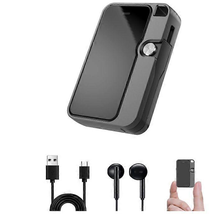 64GB Digital Voice Recorder - Voice Activated Recorder with DSP Noise Reduction for Lectures Meetings, Audio Recorder with Built-in OTG Data Cable(Bla