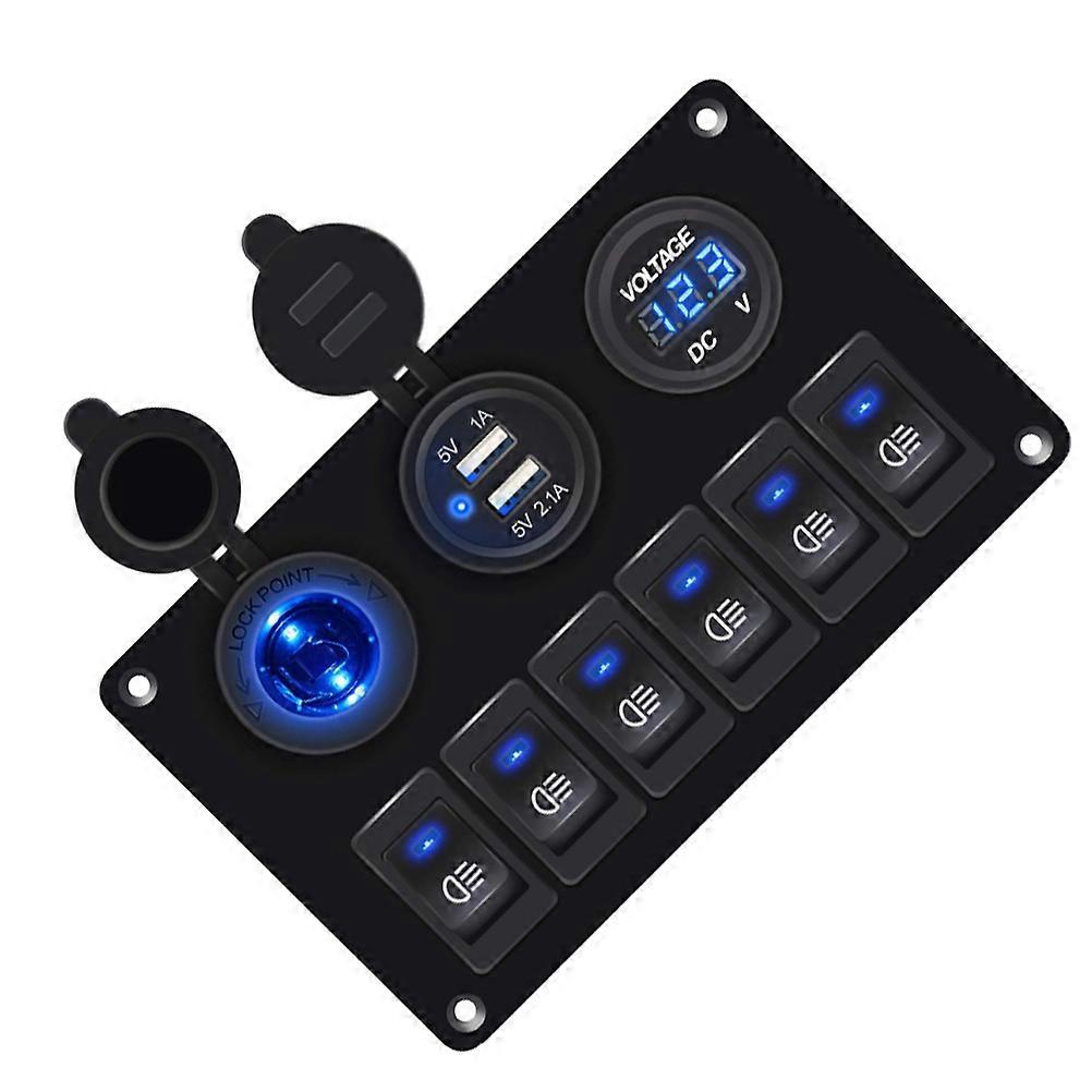 Black Waterproof Switch Panel Durable Circuit Breaker for Boat 1Pcs
