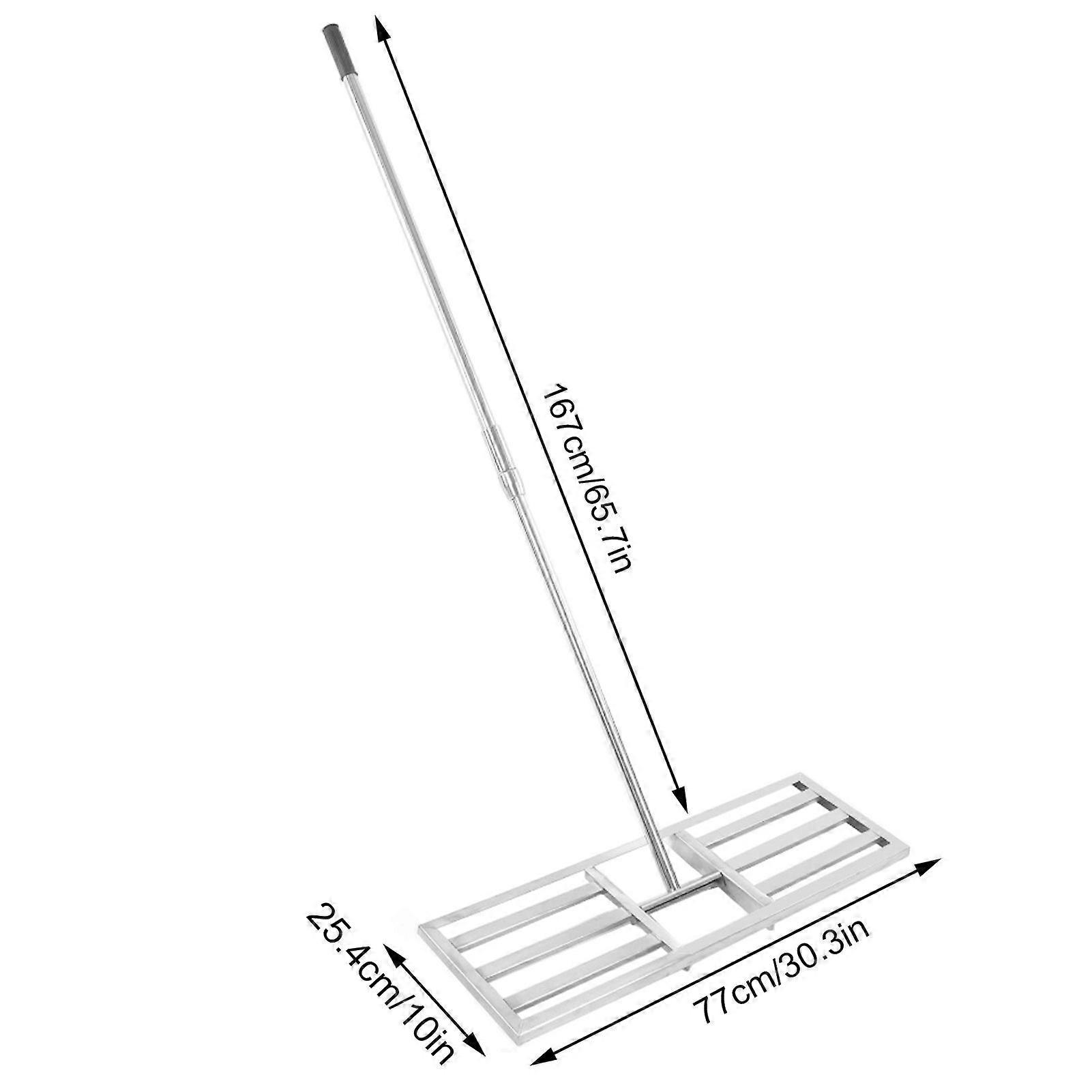 Lawn Leveling Rake Stainless Steel Telescopic Long Handle Lawn Leveler Garden Grass Leveling Tool