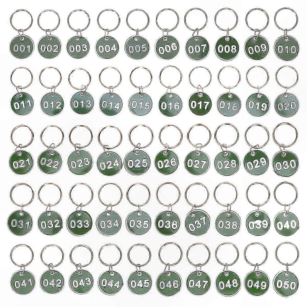 50 Pack Stainless Steel Numbered Key Tags, Durable Metal Keychain Labels, Round Key Fobs for Organization