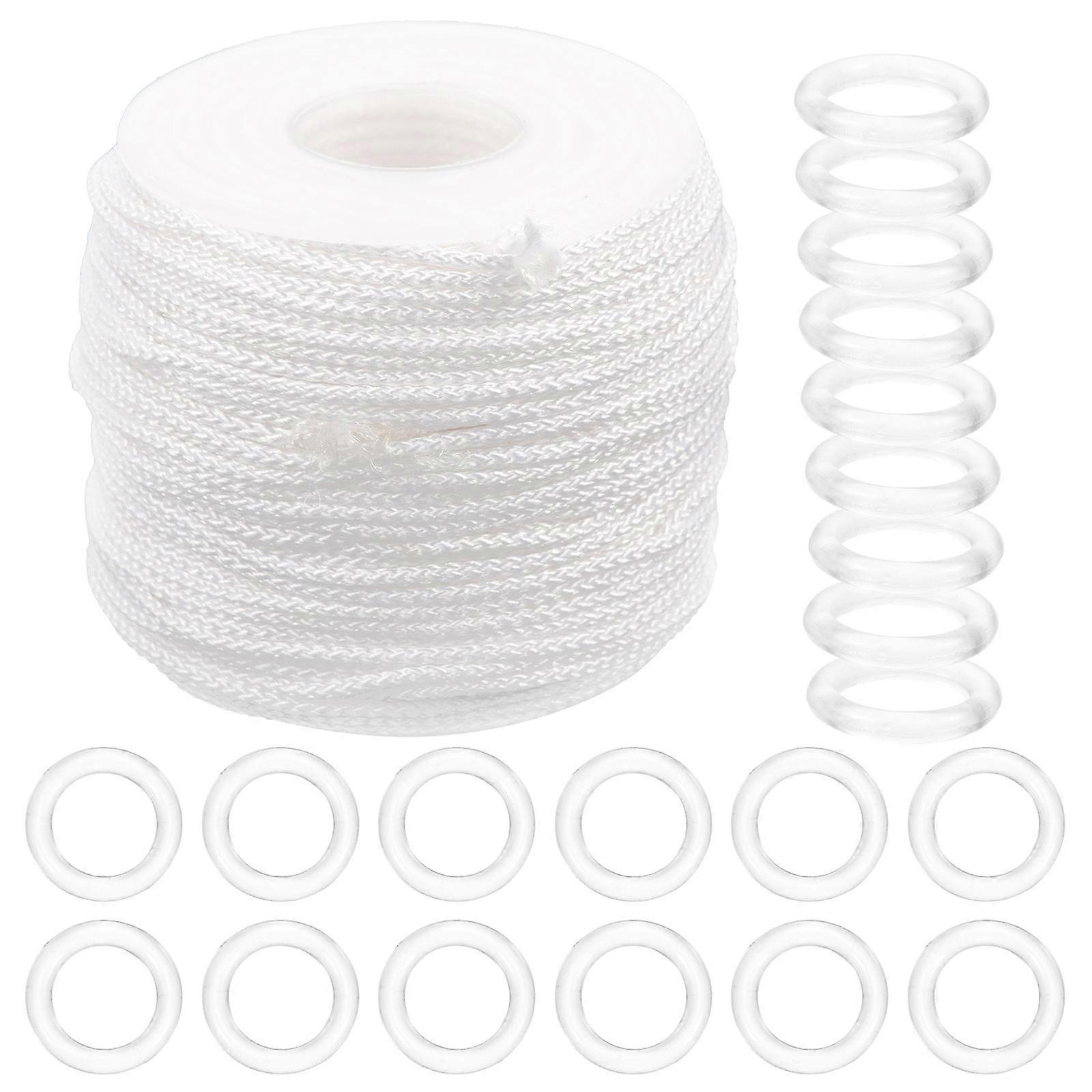 Roman Shade Hardware Kit with Curtain Rings and Braided Lift Cord for Roman Curtains 2Sets