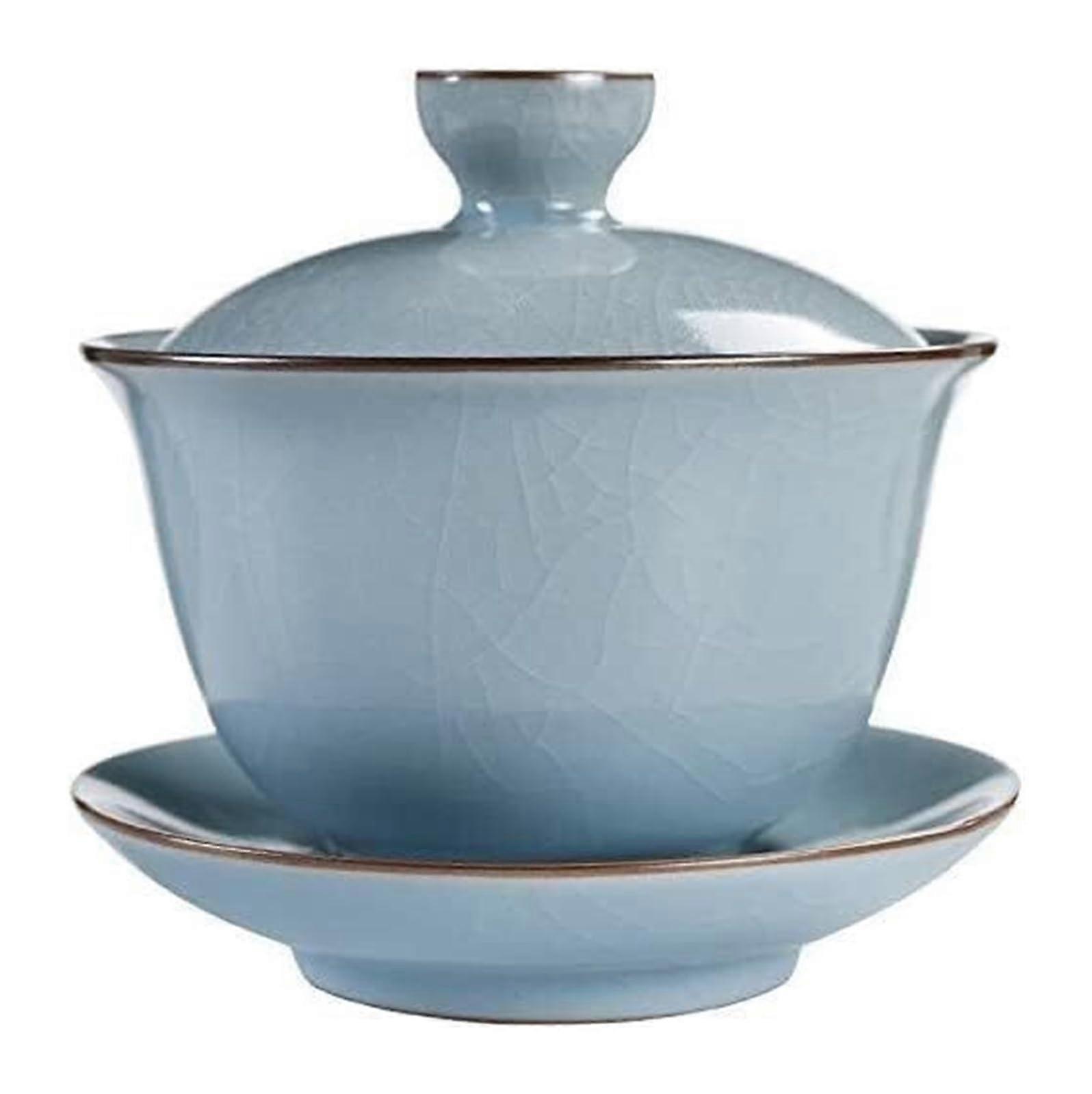 China Teacups Ruyao Sancai Covered Bowl Tea Cup Open Sliced Tea Cup Ceramic Cup Kung Fu Tea Set One Color