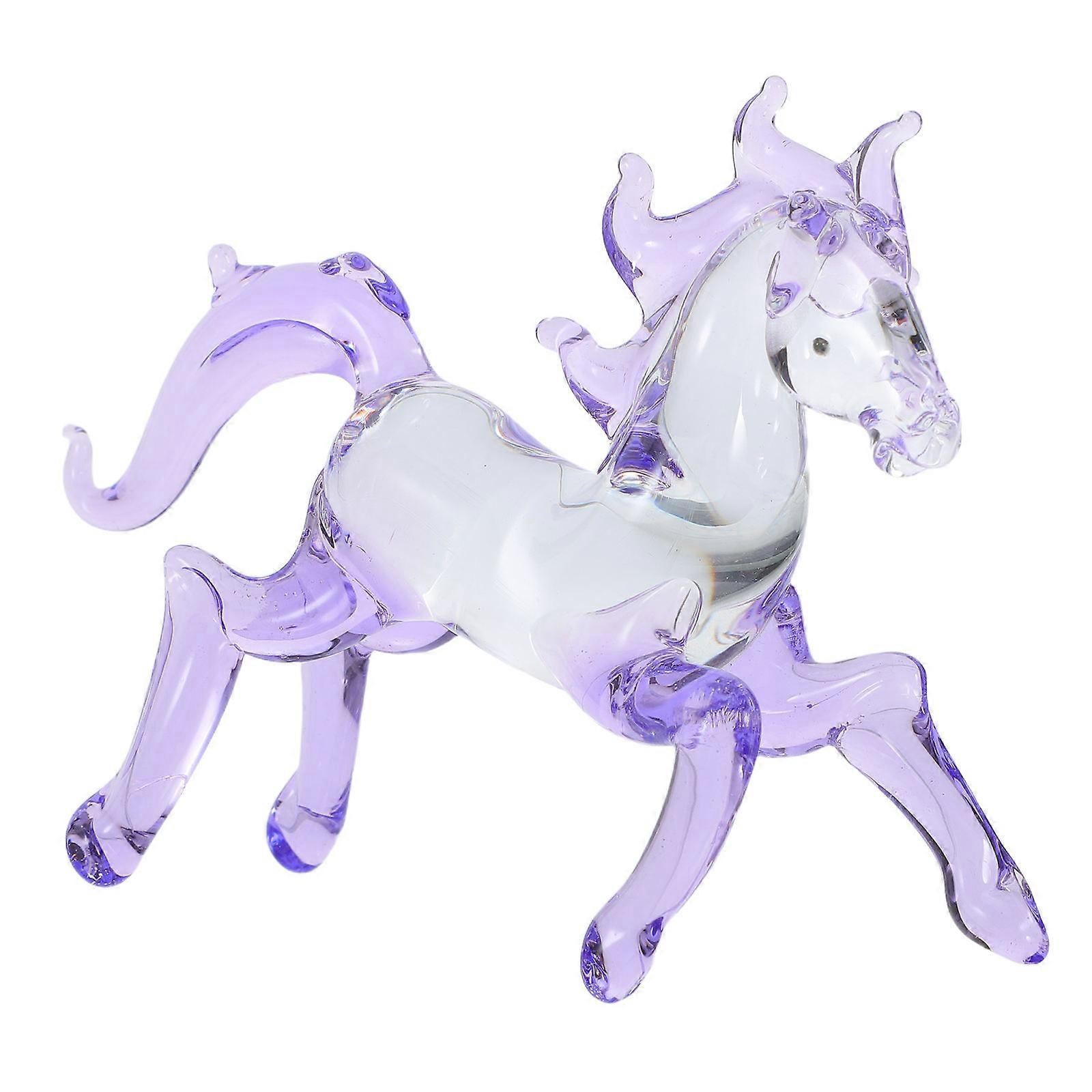 Crystal Horse Statue for Decoration 2Pcs Animal Figurine Desktop Ornament