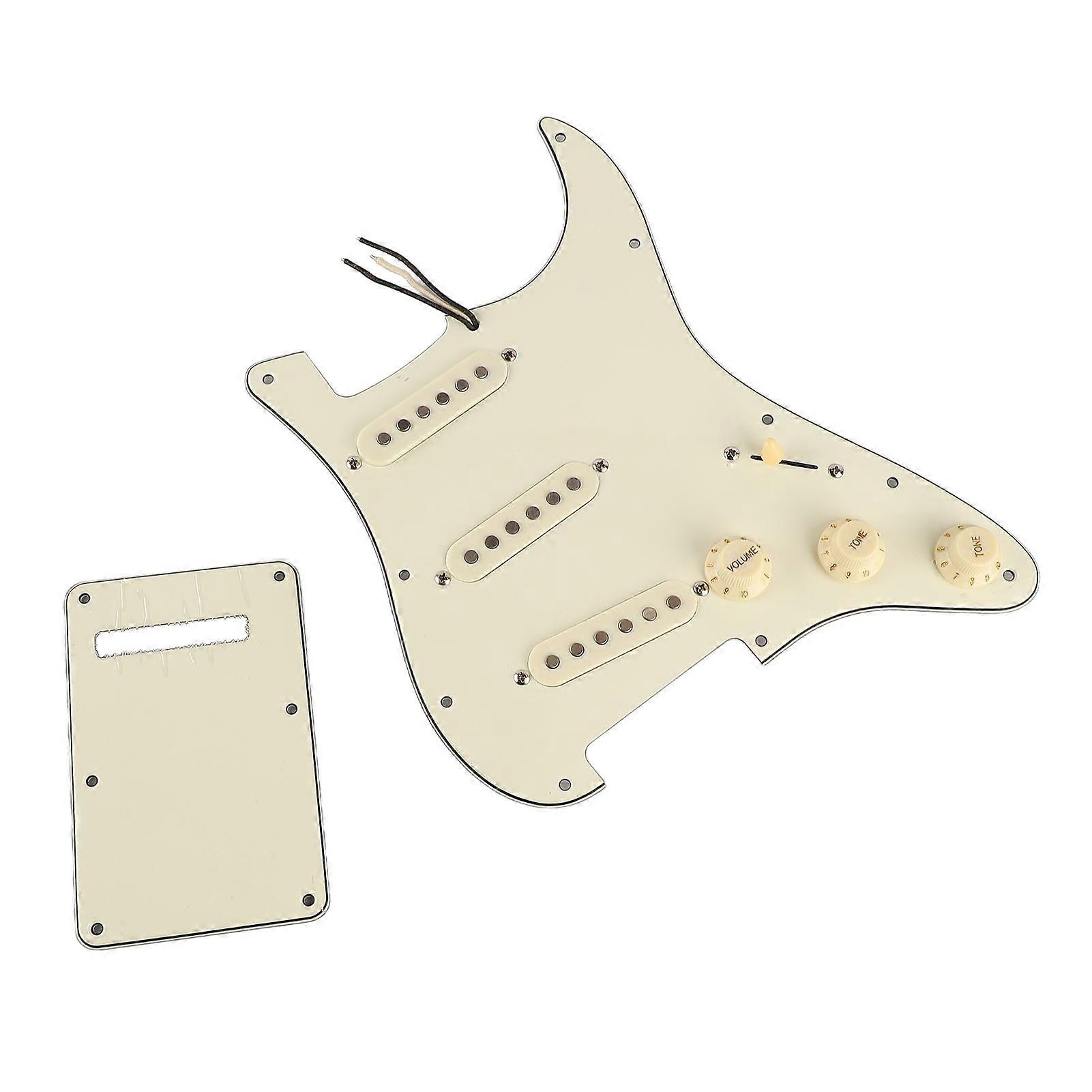 Schlagbrett Gitarre Scratch Plate mit hinterer Abdeckung Weiß Metall Kunststoff