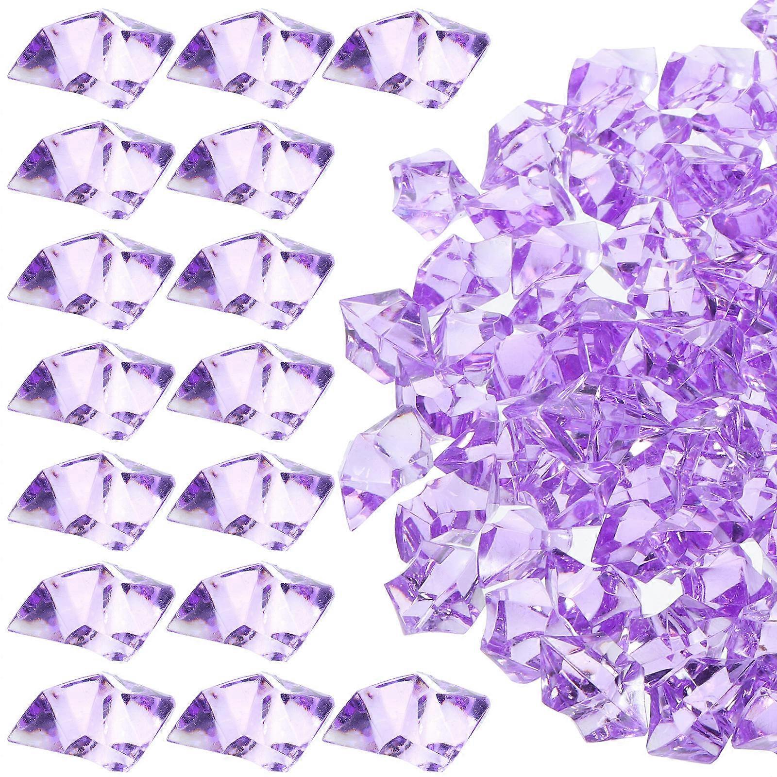 Violet Acrylic Crystal Stone Simulation Ice Cubes for Decor 3Pcs 1 Bag
