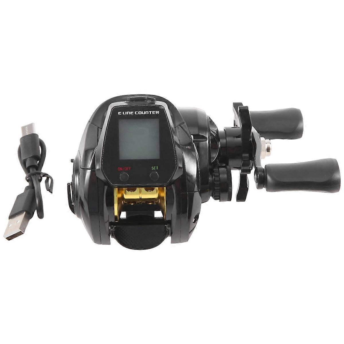  Electronic Baitcasting Fishing Reel Led Screen Black Right